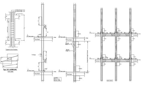 Download Rcc Column And Beam Construction Section Cad Drawing Cadbull