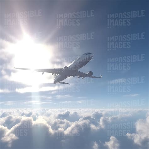 Plane Flying In The Sky On A Bright Sunny Day Impossible Images