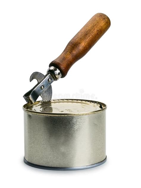 Opening Of Tin Can By An Old Can Opener Stock Image Image Of Ancient