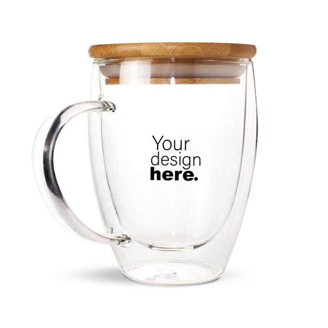 Custom Glass Mug With Bamboo Lid Printing Merchlist