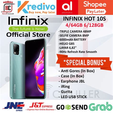 Jual Infinix Hot 10s 6 128GB 4 64GB Garansi Resmi Indonesia TAM Shopee Indonesia