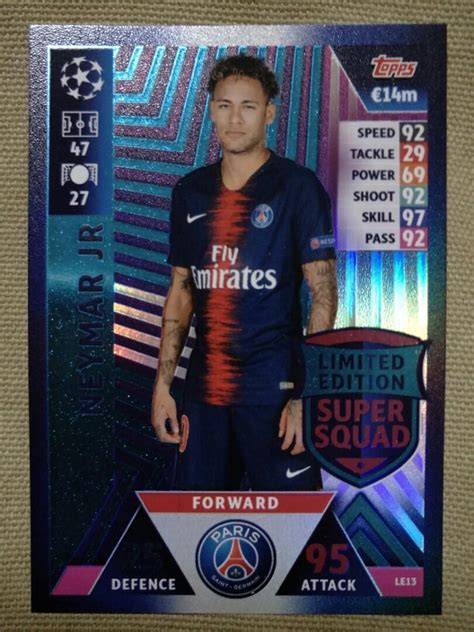 Match Attax Ucl Neymar Jr Limited Edition Super Squad Card Hobbies