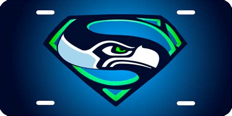 Seahawks Superman Logo License Plate Aluminum 6x12 New License Plate