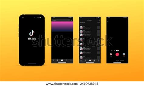 Tik Tok Interface Mockup Iphone Screen Stock Vector Royalty Free