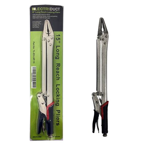 Electriduct Long Reach Locking Pliers With Rubber Grip