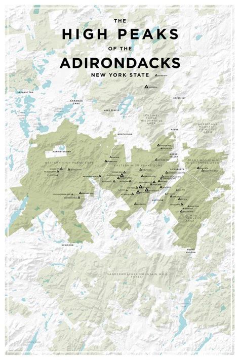 High Peaks Of The Adirondacks New York State Topographic Map Home Or