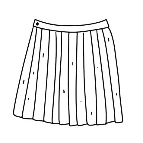 Premium Vector Pleated Skirt In Hand Drawn Doodle Style Vector