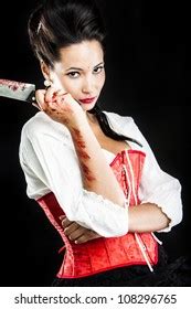 Sexy Brunette Red Corset Red Heels Stock Photo 108296753 Shutterstock