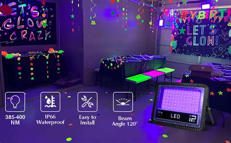 Ouside Pack W Led Blacklight Uv Black Lights For Glow Party Ip