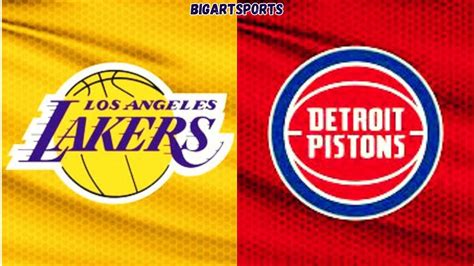 Los Angeles Lakers Vs Detroit Pistons Live Game Lakers Pistons Nba