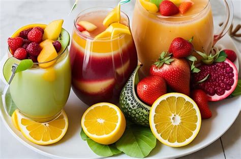 Premium Ai Image Exotic Fruit Medley Sips