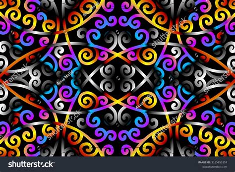 Seamless Luxurious Colourful Abstract Line Art Stock Vector (Royalty ...