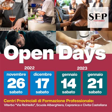 Open Days 2022 Ai Centri Di Formazione Professionale Quattro Giorni