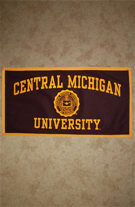 18x36 Central Michigan University Banner W Seal The Cmu Bookstore