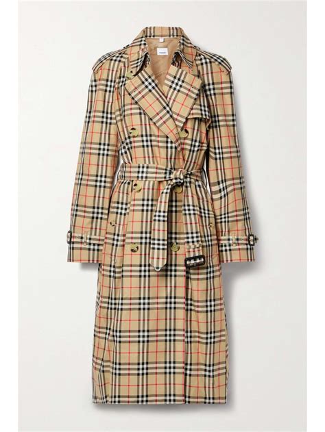 Burberry Harehope Double Breasted Checked Cotton Gabardine Trench Coat In 2024 Burberry Coat