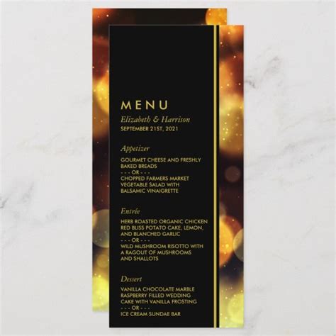 Twilight Bokeh Lights Wedding Menu Ad Spon Lights Wedding Menu