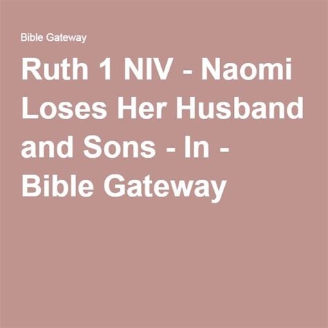 Bible Gateway Passage Ruth 1 New International Version