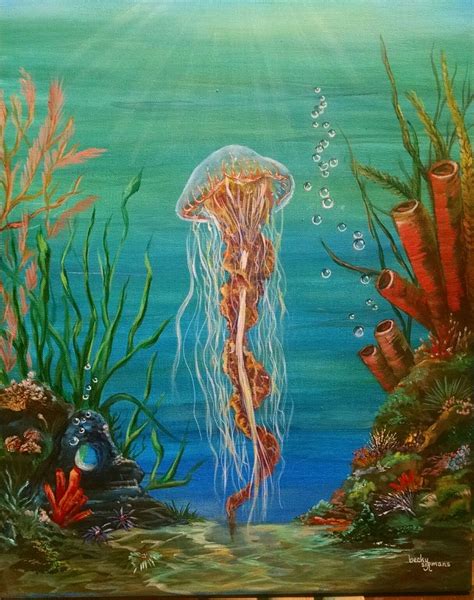 Jellyfish I Love The Colors In This Painting Acrylic Painting By