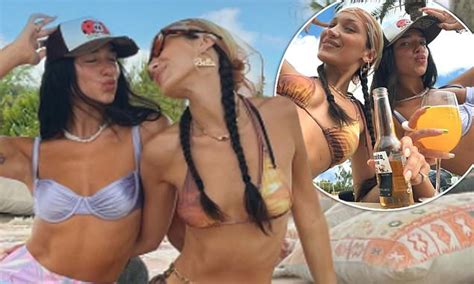 Dua Lipa Looks Sensational As She Poses Wearing A Bikini With Bella Hadid Daily Mail Online