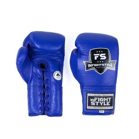 Infightstyle Lace Up Boxing Gloves Blue 10oz Uk