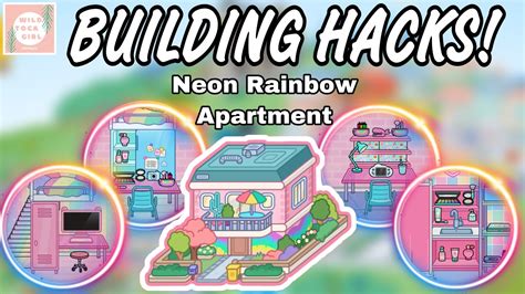 Building Hacks 🤩 Neon Rainbow Apartment 🌈 Toca Life World 🌎 Youtube