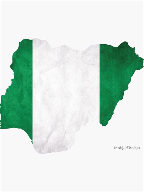 Nigeria Country Border In National Flag Sticker For Sale By Mohja Design Redbubble