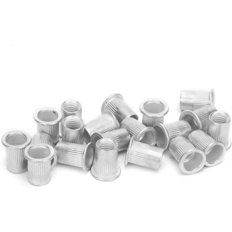 200 pièces M8 Rivet Écrou Aluminium Rivnut Kit Tête Plate Fileté