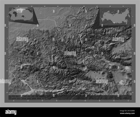 gorno altay republic russia bilevel elevation map lakes rivers locations major