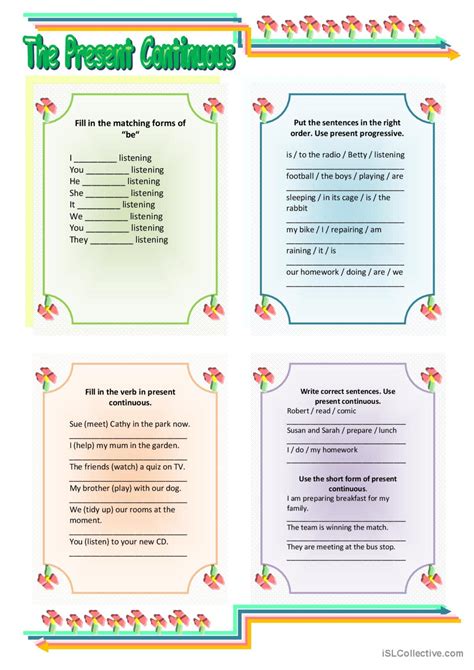 Present Continuous General Gramma English Esl Worksheets Pdf And Doc