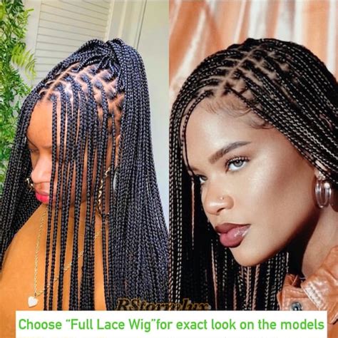 Ready To Ship Knotless Braided Wig For Black Women Glueless Etsy