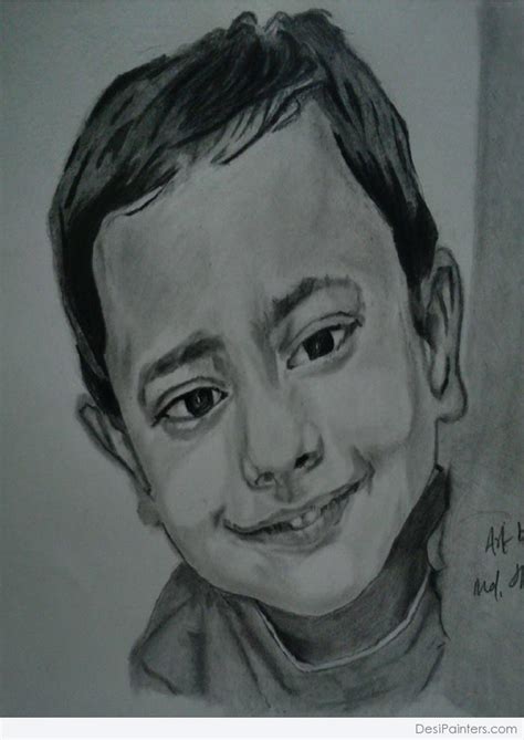 Pencil Sketch Of A Cute Boy Desi Painters