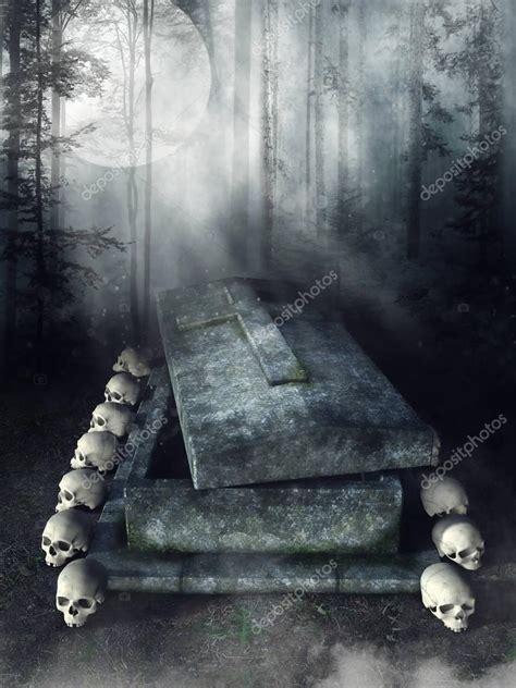 Stone Tomb With Skulls — Stock Photo © Fairytaledesign 166732190