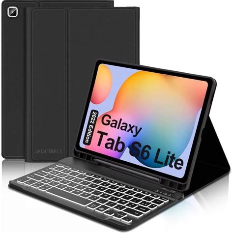 Coque Clavier Pour Tablette Samsung S6 Lite 2022 2020 Rétro Éclairé