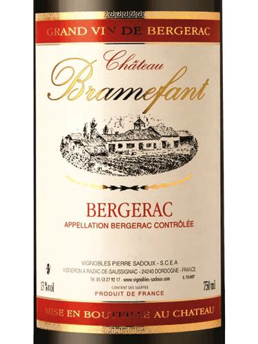 Château Bramefant Bergerac Rouge Vivino Brasil