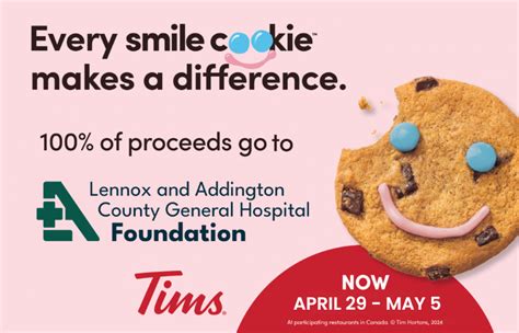 Tims Smile Cookie Is BACK Lennox And Addington County General