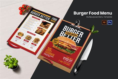 Burger Better Food Menu Print Template