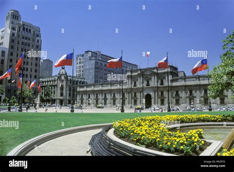 1992 Historical Gardens La Moneda Presidential Palace Plaza De La