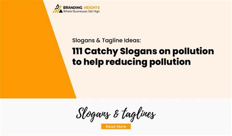 111 Catchy Slogans On Pollution To Help Reducing Pollution