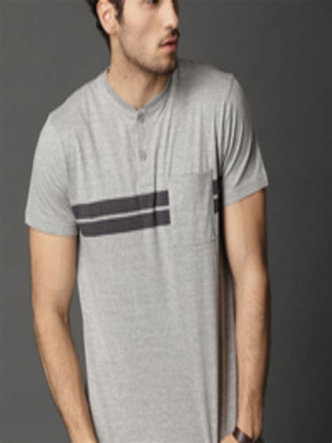 Buy Roadster Men Grey Melange Color Block Striped T Shirt Tshirts For Men 8241467 Myntra