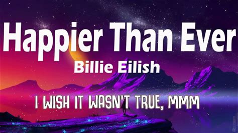 Billie Eilish Happier Than Ever Lyrics Youtube