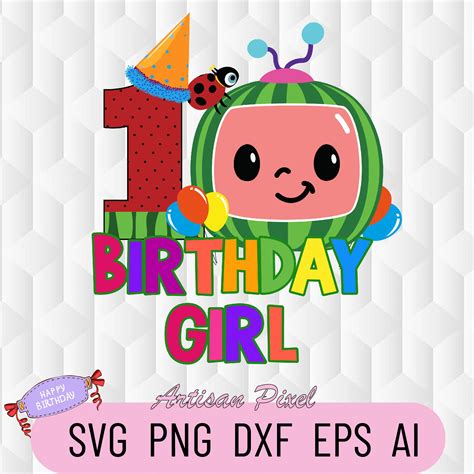 Cocomelon 1st Birthday Girl Svg Inspire Uplift