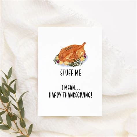 Printable Stuff Me Card Instant Download Naughty Thanksgiving Card Funny Thanksgiving Pun