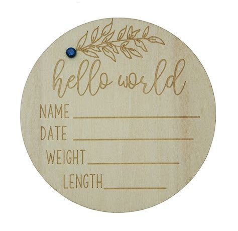 Buy Hello World Baby Announcement Sign With Custom Birthstone And Bonus