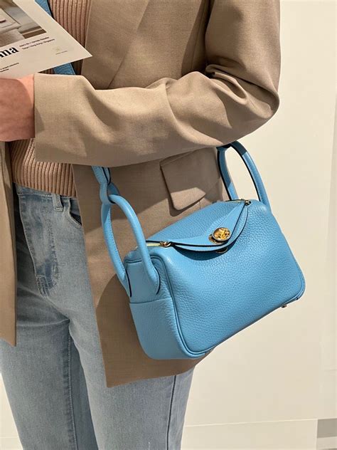 Hermes Mini Lindy Blue De Nord Clemence Ghw Luxury Bags And Wallets On