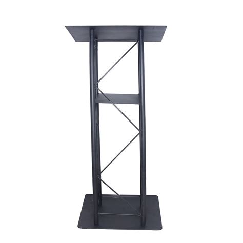 Curved Podium Metal Truss Lectern With Curved Design And Built In Shelf