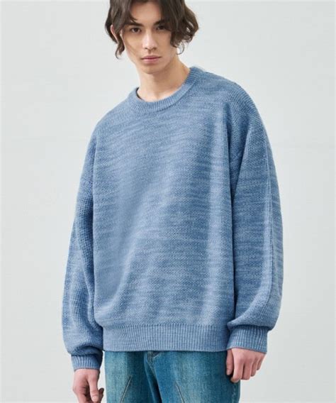 MUSINSA DRAW FIT Oversized Mixed Pullover Knit PALE BLUE