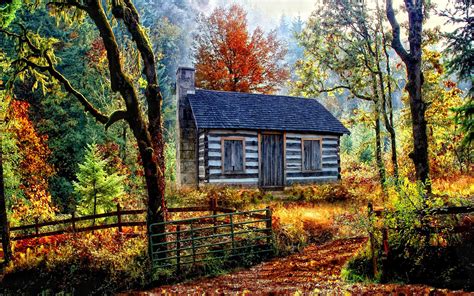 🔥 [40+] Fall Cottage Desktop Wallpapers | WallpaperSafari