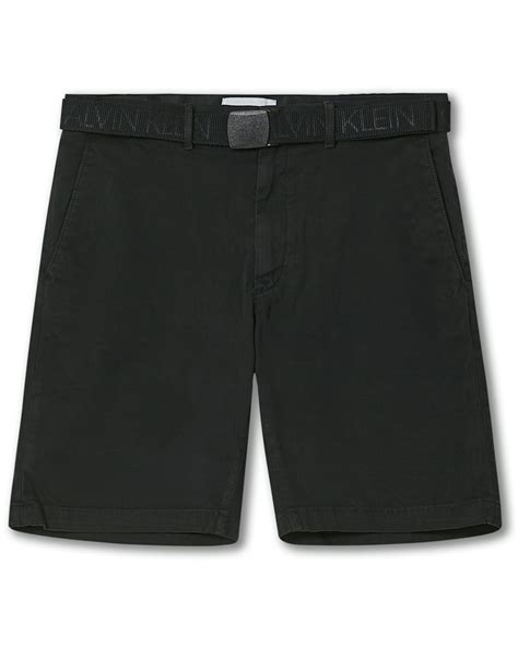 Calvin Klein Garment Dyed Belted Shorts Black At