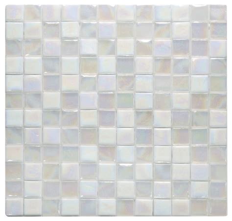 1x1 Square Pattern Mixed White Stained Glass Mosaic Tile | Pool Rated Tile