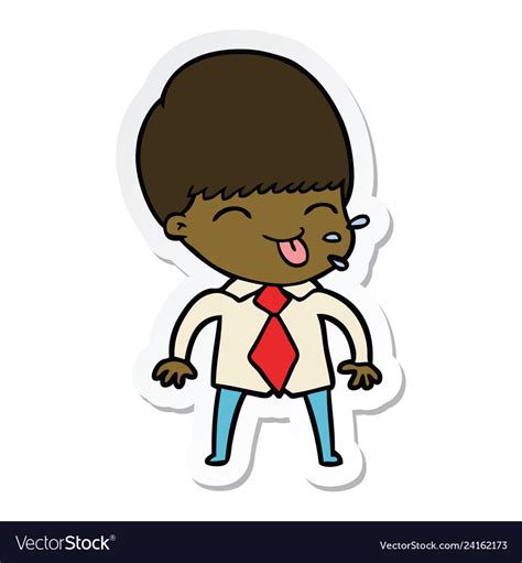 Sticker Of A Cartoon Rude Man Royalty Free Vector Image